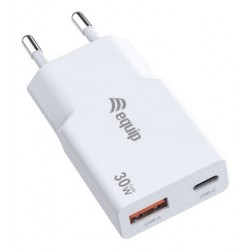 ALIMENTATORE 30W GAN 2 PORTE SLIM W 1*USB C+1*USB A QC+PD3.0