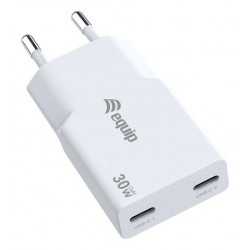 ALIMENTATORE 30W GAN 2 PORTE SLIM W 2*USB C QC+PD3.0