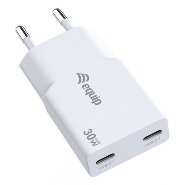 ALIMENTATORE 30W GAN 2 PORTE SLIM W 2*USB C QC+PD3.0