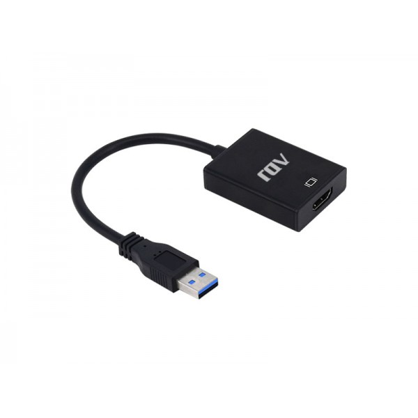 ADATTATORE USB 3.0-HDMI M/F BK CON CAVO ADJ