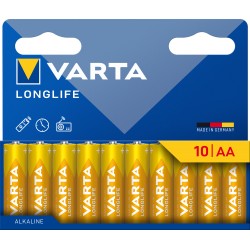 BATTERIA STILO AA 1,5V LR06 LONG LIFE 10PZ VARTA MEGAPACK