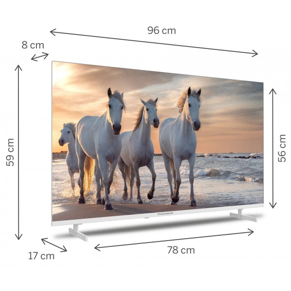 TV 43" THOMSON 4K FRAMELESS SMART T2/C2S2 ANDROID 11 UHD WHITE