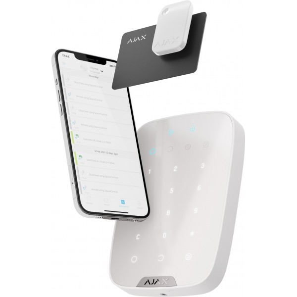 KEYPAD PLUS WIRELESS TOUCH WHITE SUPPORTA CONTACTLESS CARD E TAG