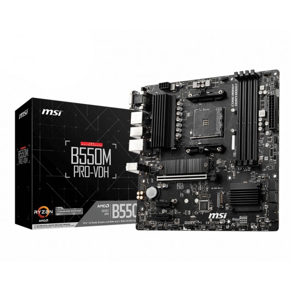 MB MSI B550M PRO-VDH AM4 RYZ9 4D4 4S3 2M.2 U3.2 GBLAN V/H/DP RAID