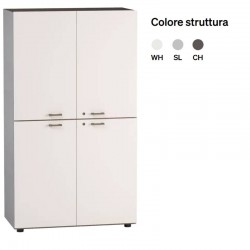 LIBRERIA MEDIA A GIORNO BIANCA 90X44,5X158,3H  ANTE SOVRAPPOSTE