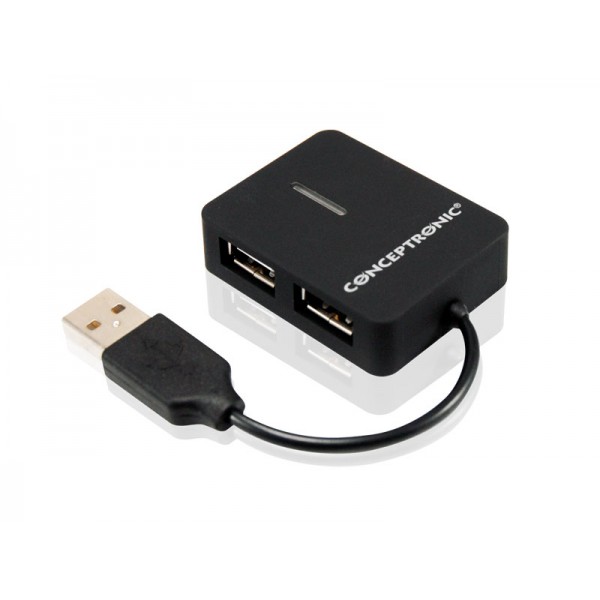 HUB USB 2.0 4 PORTE BK (DA VIAGGIO) 4*USB A DESIGN COMPATTO