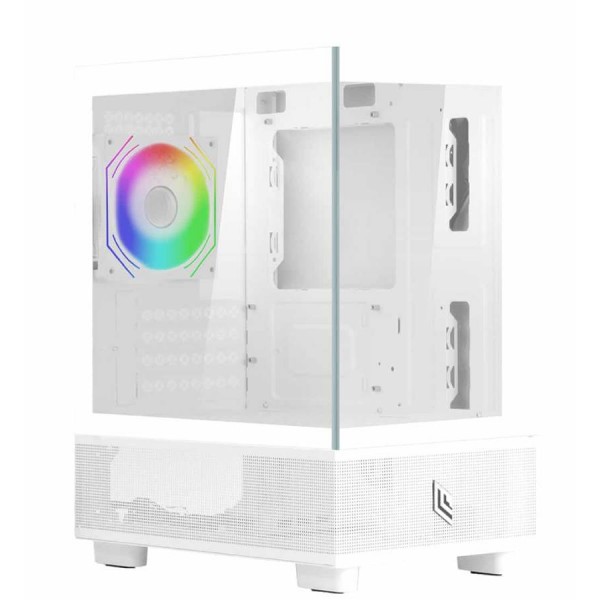 CASE MID-TOWER NO PSU FOBIA WH 2USB3 1USBC 1FAN RGB VETRO L202
