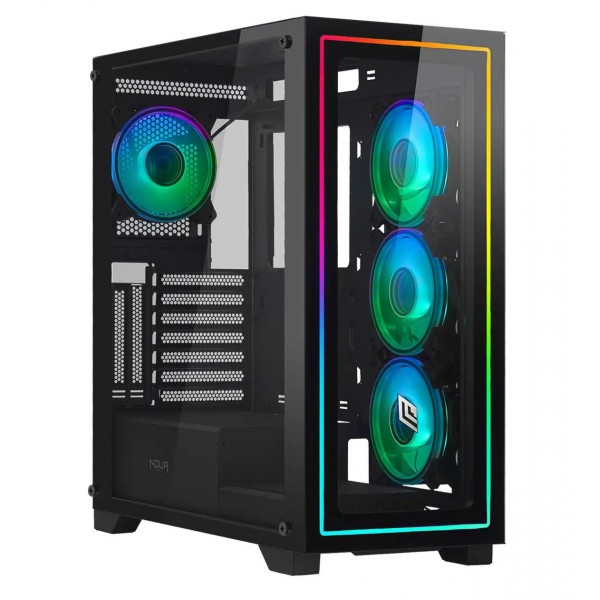 CASE MID-TOWER NO PSU IRON V111 LED 3USB3 VETRO TEMPERATO 1FAN RGB