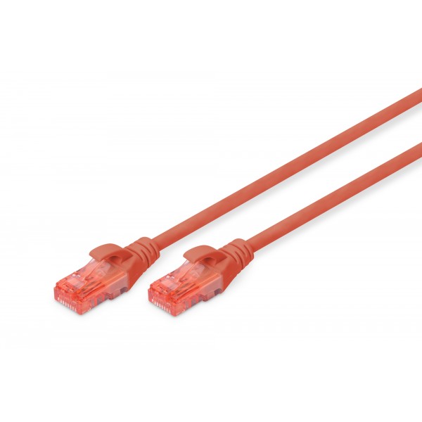 CAVO RETE UTP CAT.6 1MT ROSSO LSZH NON SCHERMATO