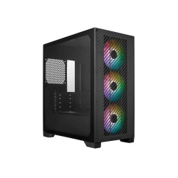 CASE MINITOWER NO PSU ELITE 301 BK USB A+C 3,5/2,5 RGB GLASS MATX MITX