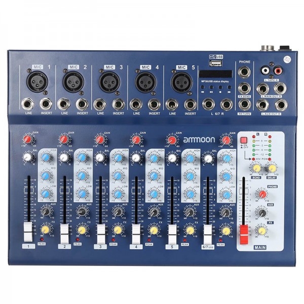MIXER EMPIRE F7USB 7CH 5INGR MICROF ONO CONFERENZA 2ING MIC STANDARD