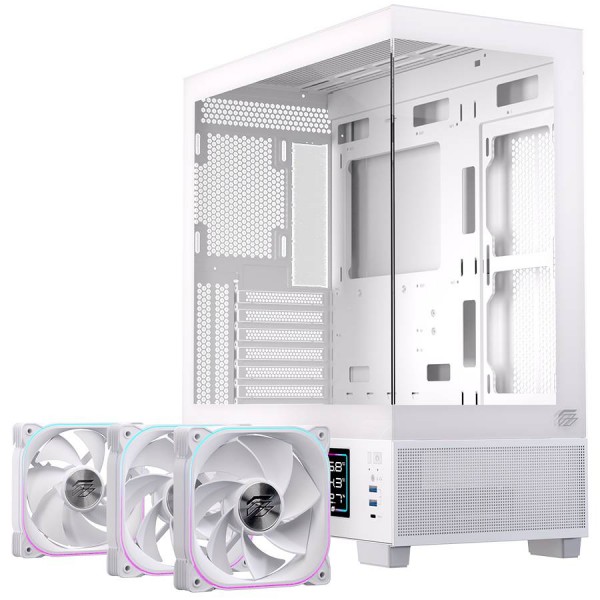 CASE ATX GAMING S501D RGB WHITE ATX RGB BK  GAMING 3 X RGB FANS