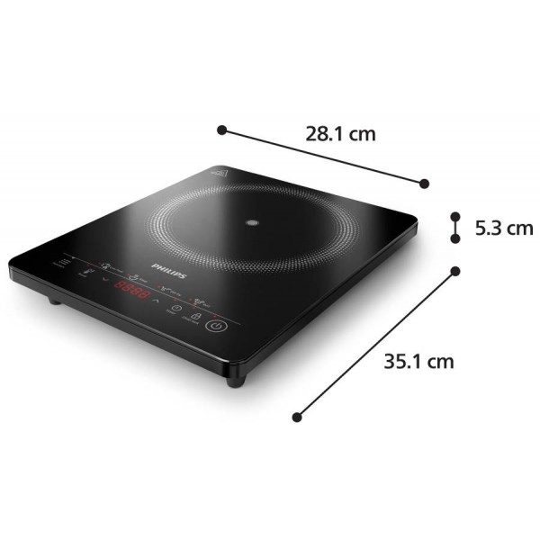 PHILIPS PIASTRA INDUZIONE HALOPLATE HD5830/90 4 PRESET 2000W 8 LIVELLI