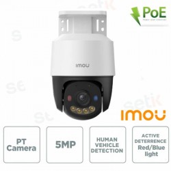 CAMERA POE 5MP PTZ ESTERNO AI 3.6MM/IR30/SD/MIC LUCI LED