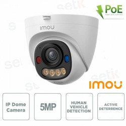 CAMERA POE DOME 3K 5MP IP67 AI 3.6MM/IR30/H265/SD/MIC ALLARM LED