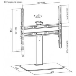 STAFFA TV/MONITOR  TAVOLO APPOGGIO VESA 400X400 DA 32 A 55 1 MON