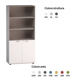 LIBRERIA ALTA A GIORNO SUP.ANTE BASSE IN LEGNO 90X44,5X196,70