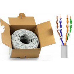 BOBINA RETE UTP CAT.5E 305MT RAME AWG25 LSOH CLASSE CPR ECA BIANCO