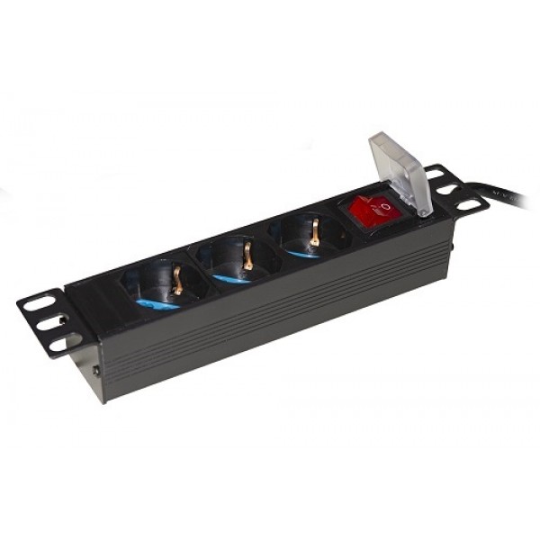 ARMADIO RACK MULTIPRESA 3 PRESE 10 TRIPOLARI/SCHUKO CON INTERRUTTORE