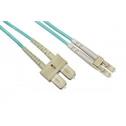 CAVO FIBRA OTTICA 1MT LC/SC MULTIMODALE DUPLEX OM3 50/125