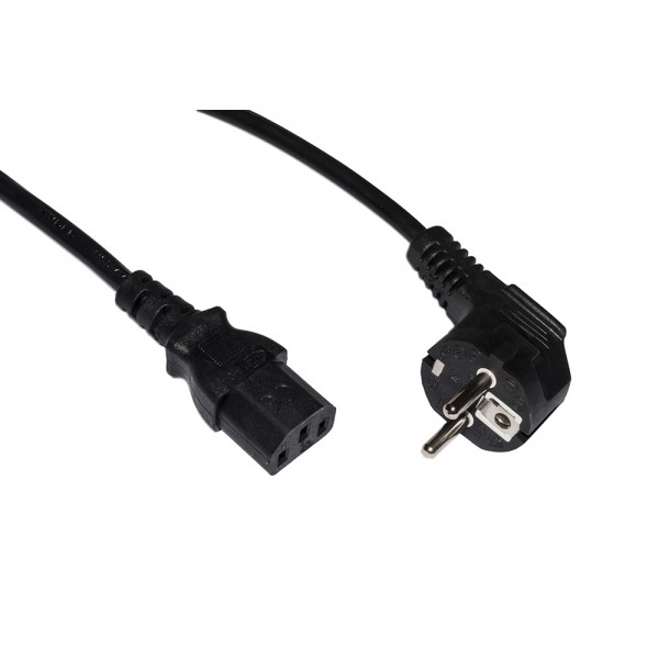 CAVO ALIMENTAZIONE 1,8MT BK SCHUKO ANGOLO 90a'-C13 250V