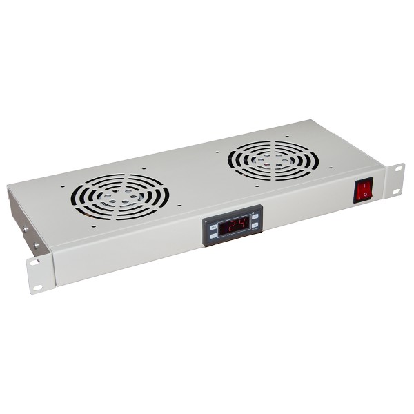 ARMADIO RACK KIT 2 VENTOLE CON DISPLAY ARMADI RACK GRIGIO