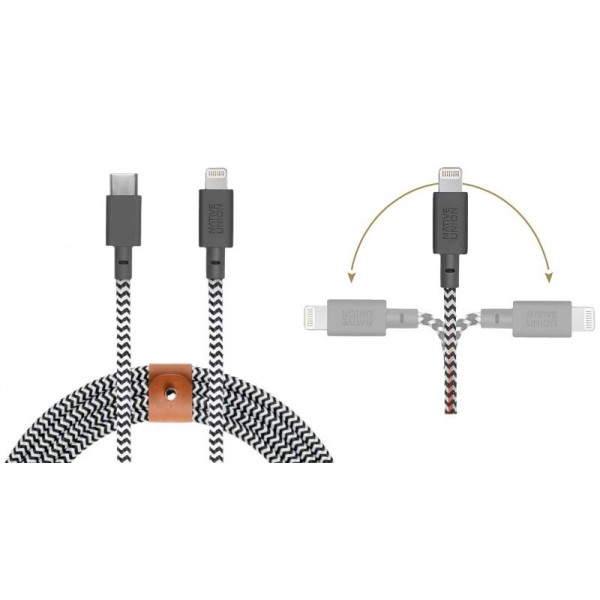 NIGHT CABLE-KV-C-LIGHTNING-ZEBRA USB-C TO LIGHTNING