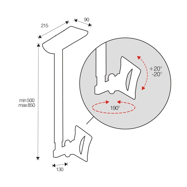 STAFFA DA SOFFITTO 32 VESA 100X100 MAX 20KG
