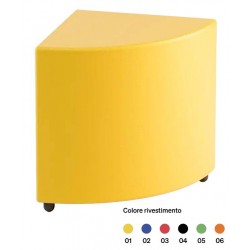 POUF ANGOLARE 90a' SIMILPELLE COL. 40/40X H46 CM