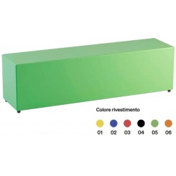 POUF RETTANGOLARE 160 CON PIEDINI SIMILPELLE COL. 160X40X H 46CM