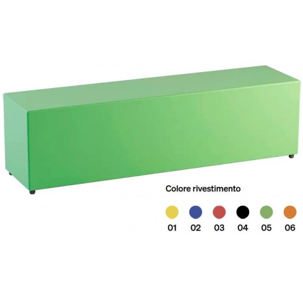 POUF RETTANGOLARE 160 CON PIEDINI SIMILPELLE COL. 160X40X H 46CM