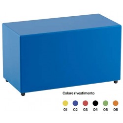 POUF RETTANGOLARE 80 CON PIEDINI SIMILPELLE COL. 80X40X H 46CM