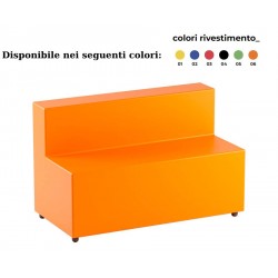 POUF RETTANGOLARE CON SCHIENALE 120 COL.120X40/60 X H 46/76 CM