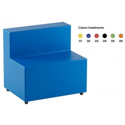 POUF RETTANGOLARE CON SCHIENALE 80 COL. 80X40/60 X H 46/76 CM