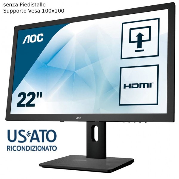 MON 22 REF AOC E2275PWJ FHD BK VGA/HDMI/DVI MULTIM. NO PIEDISTAL.