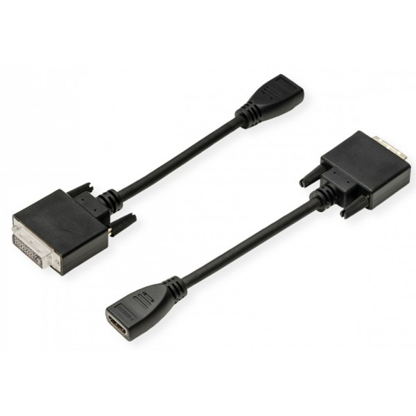 ADATTATORE DVI/D-HDMI M/F HQ 3840x2160 @60Hz CON CAVO 0,2MT