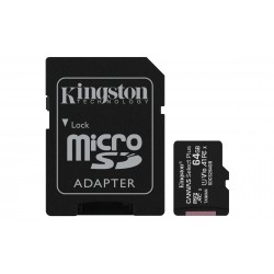 SD MICRO 64GB CL10 UHS-I CON ADATT. 100MB/S LET.85MB/S SCRIT.KINGSTON
