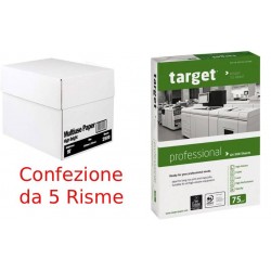 RISMA A4 TARGET PROFESSIONAL 75GR CONFEZIONE DA 5 PEZZI