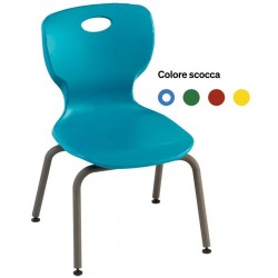 SEDIA FISSA 4GAMBE 41X41X H38/43/46 TUBOLARE D'ACCIAIO