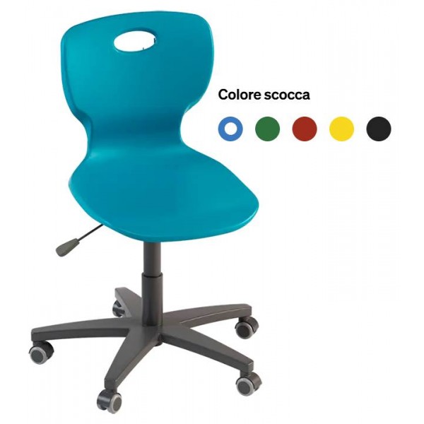 SEDIA REGOLABILE 42,5X46H 61/87CM TUBOLARE D'ACCIAIO POGGIAPIEDI