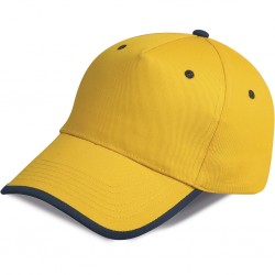 CAPPELLINO 5 PANNELLI IN 80% POLIESTERE - 20% COTONE Giallo/Blu Navy