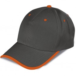 CAPPELLINO 5 PANNELLI IN 80% POLIESTERE - 20% COTONE Grigio/Arancio
