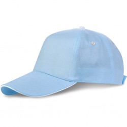 CAPPELLO 5 PANNELLI SANDWICH IN COTONE 100% Sky blue