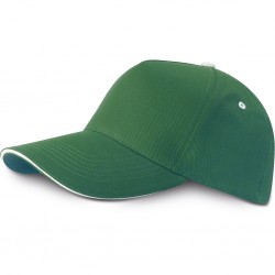 CAPPELLO 5 PANNELLI SANDWICH IN COTONE 100% Verde/Bianco
