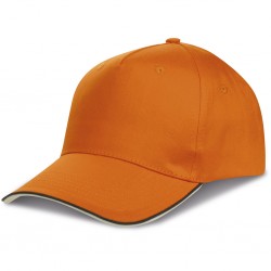 CAPPELLINO 5 PANNELLI PIPING IN COTONE 100% Arancione