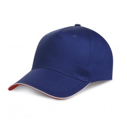 CAPPELLINO 5 PANNELLI PIPING IN COTONE 100% Blu