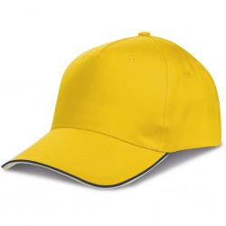 CAPPELLINO 5 PANNELLI PIPING IN COTONE 100% Giallo