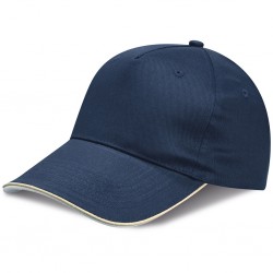 CAPPELLINO 5 PANNELLI PIPING IN COTONE 100% Blu navy