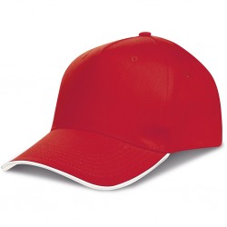 CAPPELLINO 5 PANNELLI PIPING IN COTONE 100% Rosso