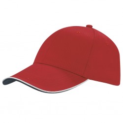 CAPPELLINO 6 PANNELLI IN 65% POLIESTERE - 35% COTONE Rosso